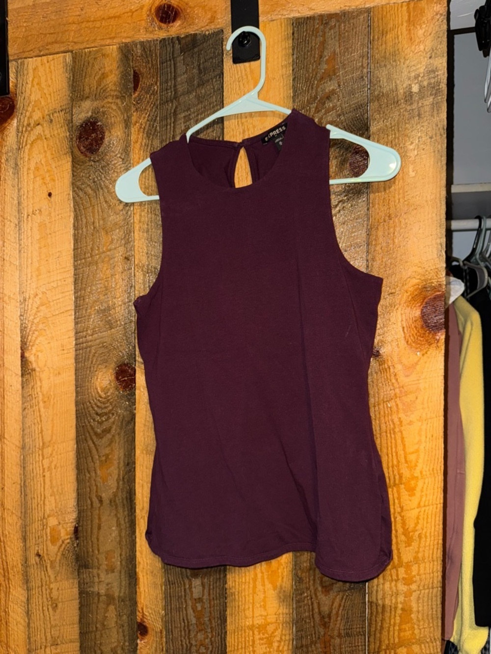 Express Plum Sleeveless Keyhole Tank Top